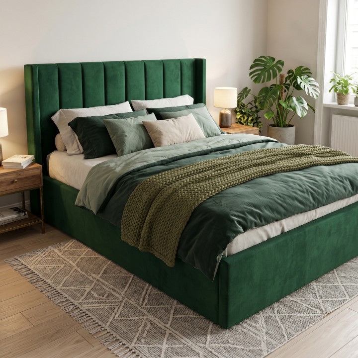 Łóżko skandynawskie na dębowych nóżkach Nordic Pure
